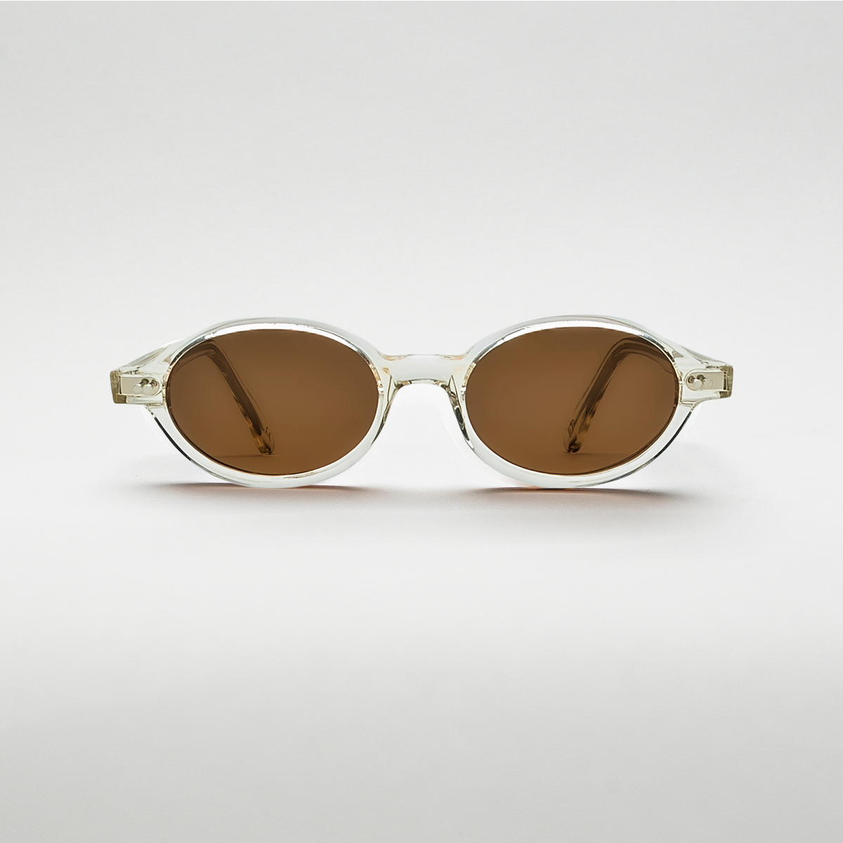 Mireye Kirra sunglasses in crystal, front view.