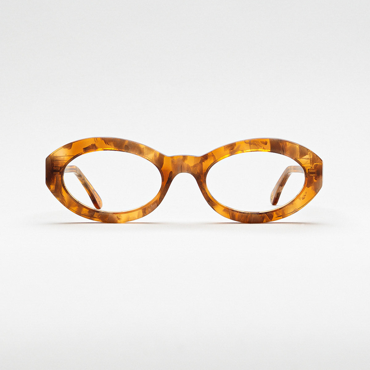 Front view of Coolangatta Desert Amber optical frame