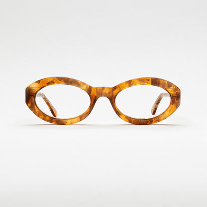 Front view of Coolangatta Desert Amber optical frame