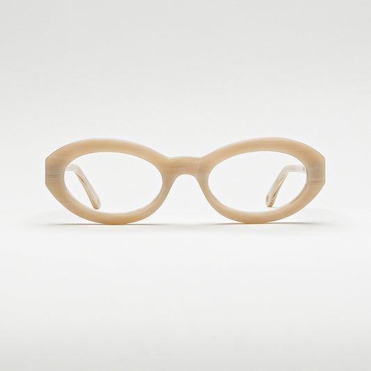 Front view of Coolangatta White Pearl optical frame
