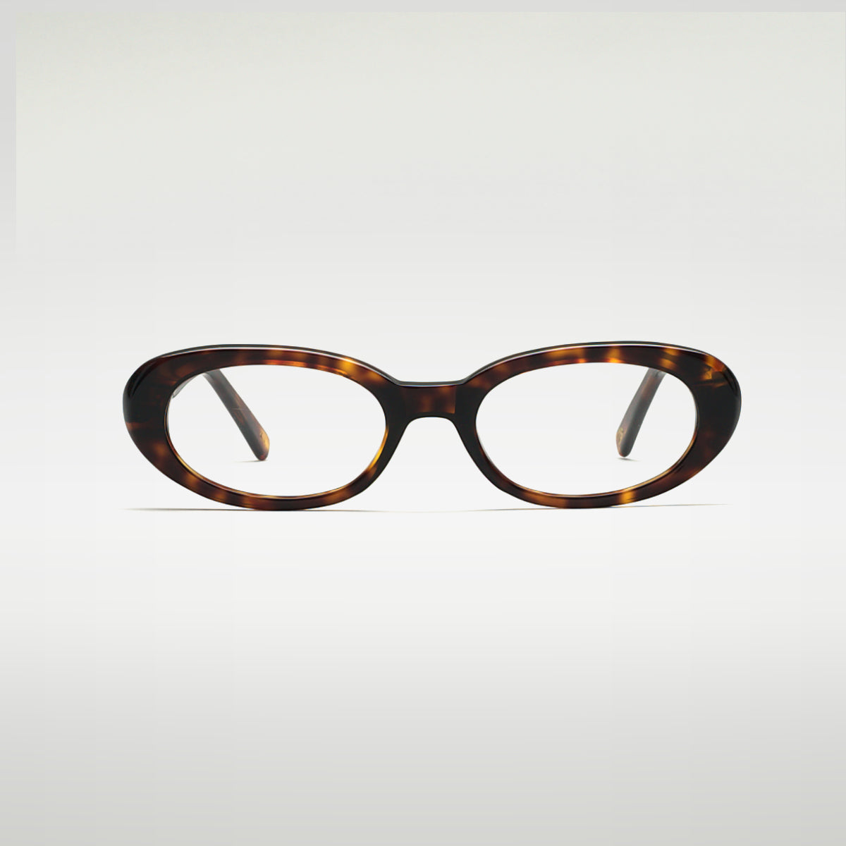 Front view of Emmy Tortoise optical frame