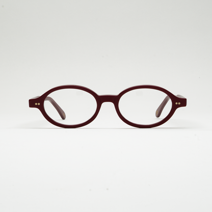 Front view of Kirra Burgundy optical frame