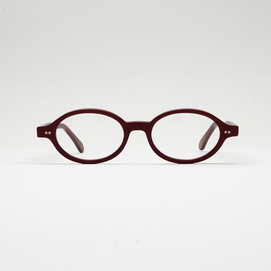 Front view of Kirra Burgundy optical frame