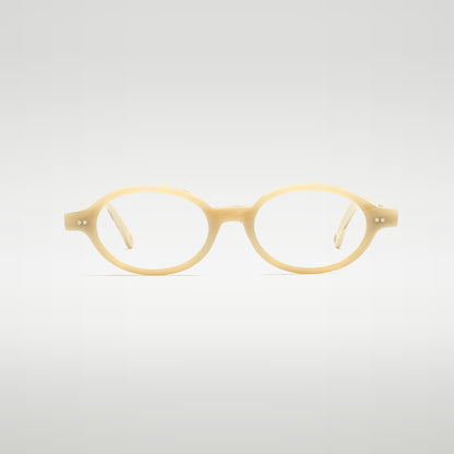 Front view of Kirra White Pearl optical frame