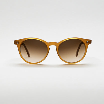 Mireye Air sunglasses in honey, front view.
