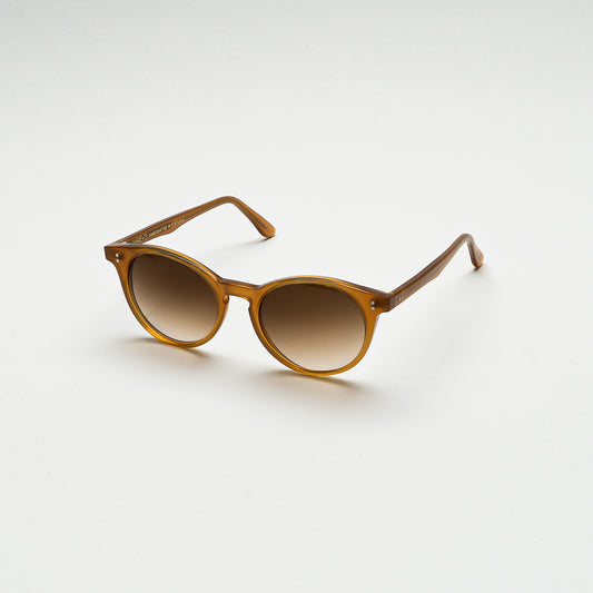 Mireye Air sunglasses in honey, perspective view.