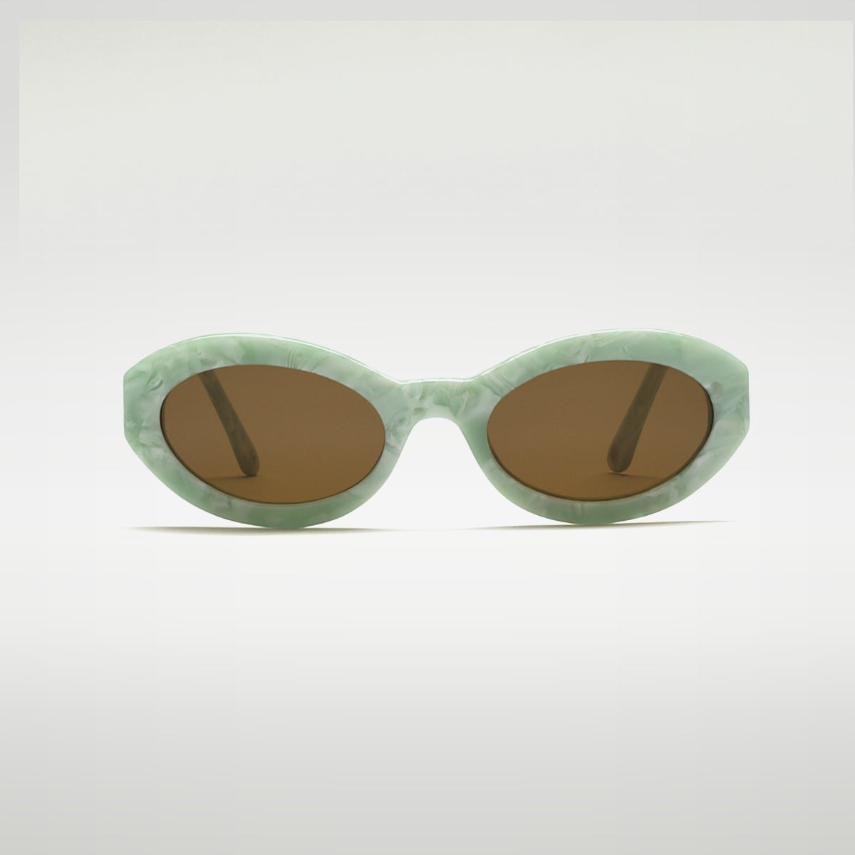Mireye Coolangatta sunglasses in mint pearl, front view.