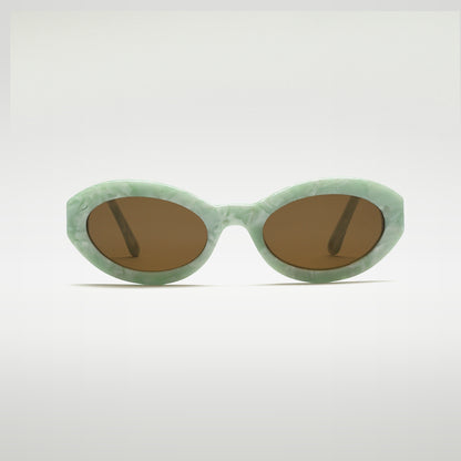 Mireye Coolangatta sunglasses in mint pearl, front view.