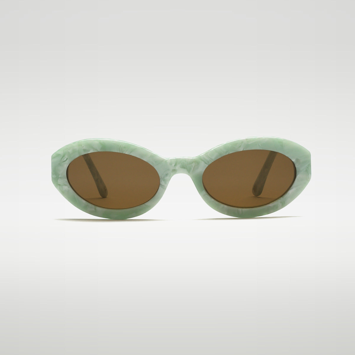 Mireye Coolangatta sunglasses in mint pearl, front view.