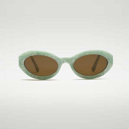 Mireye Coolangatta sunglasses in mint pearl, front view.
