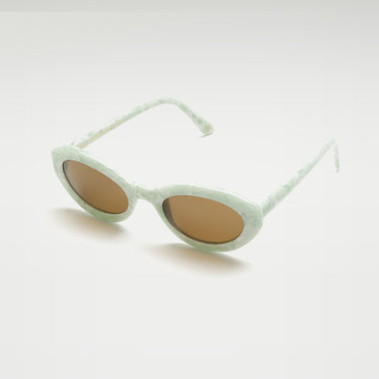 Mireye Coolangatta sunglasses in mint pearl, perspective view.