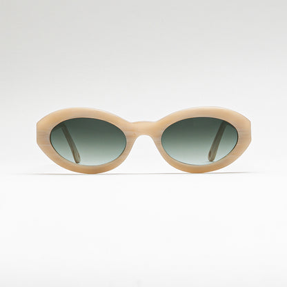 Mireye Coolangatta sunglasses in white pearl, front view.