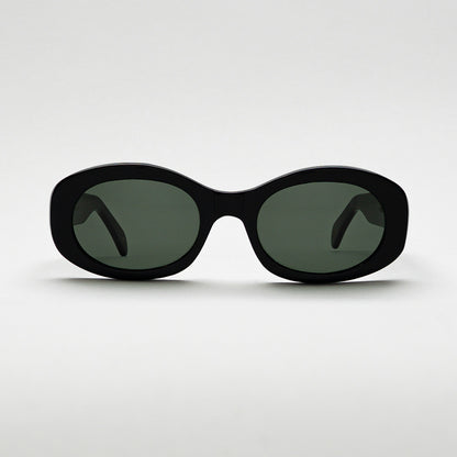 Mireye Cosmic sunglasses in black, front view.