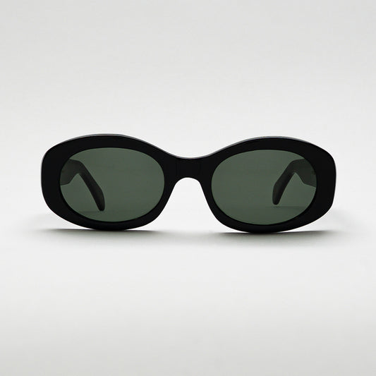 Mireye Cosmic sunglasses in black, front view.