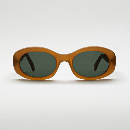 Mireye Cosmic sunglasses in honey, front view.