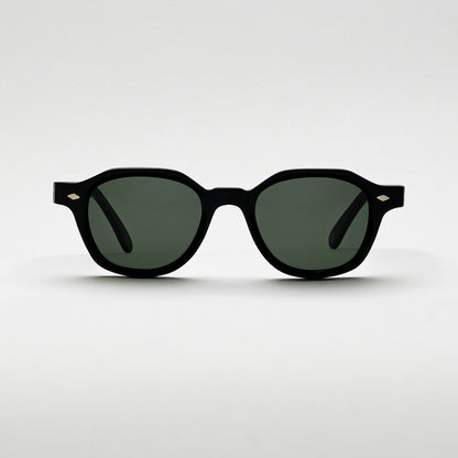 Mireye Earth sunglasses in black, front view.
