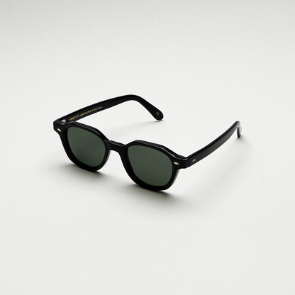 Mireye Earth sunglasses in black, perspective view.