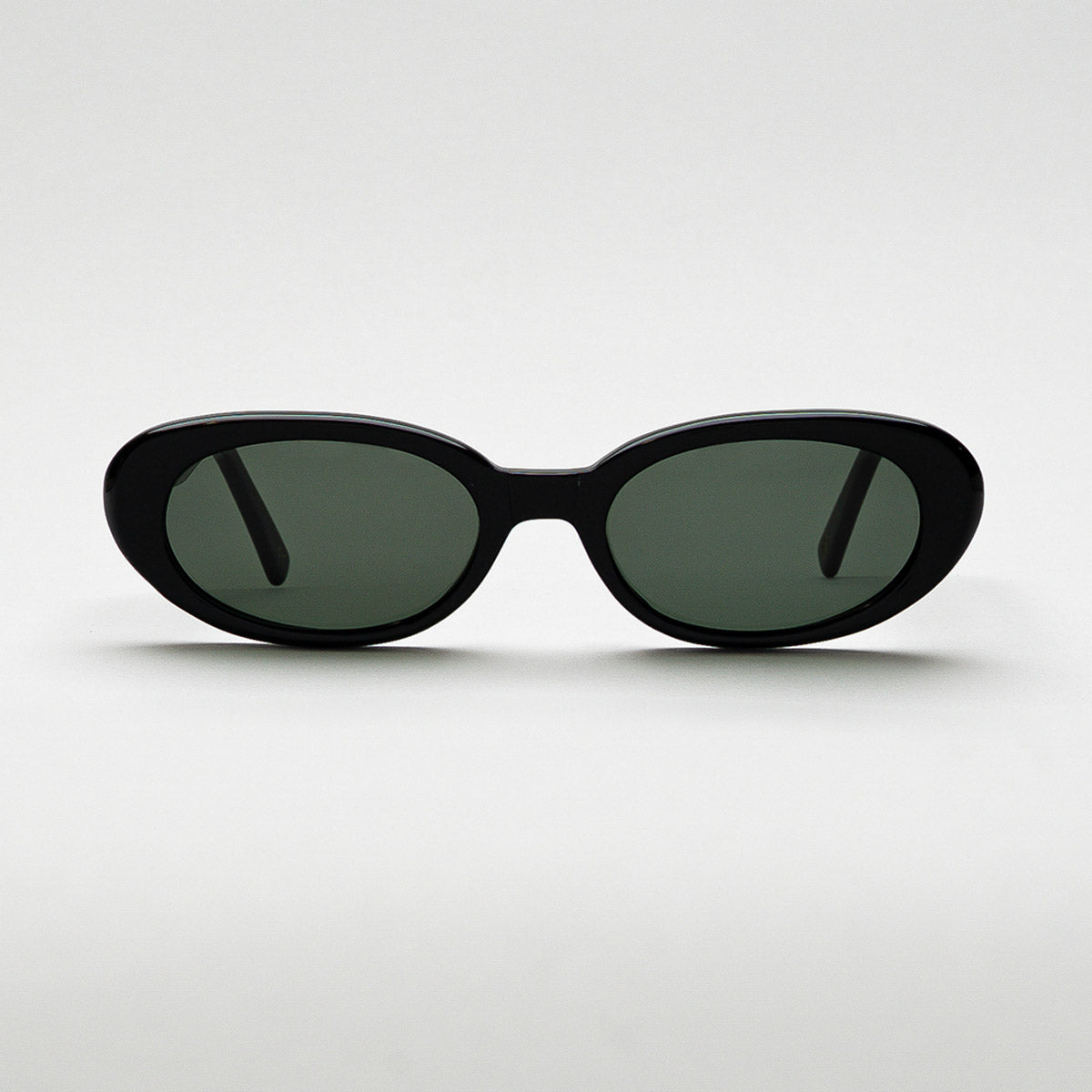 Mireye Emmy sunglasses in black, front view.