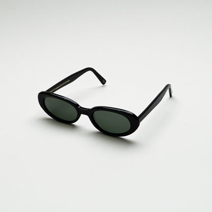 Mireye Emmy sunglasses in black, perspective view.