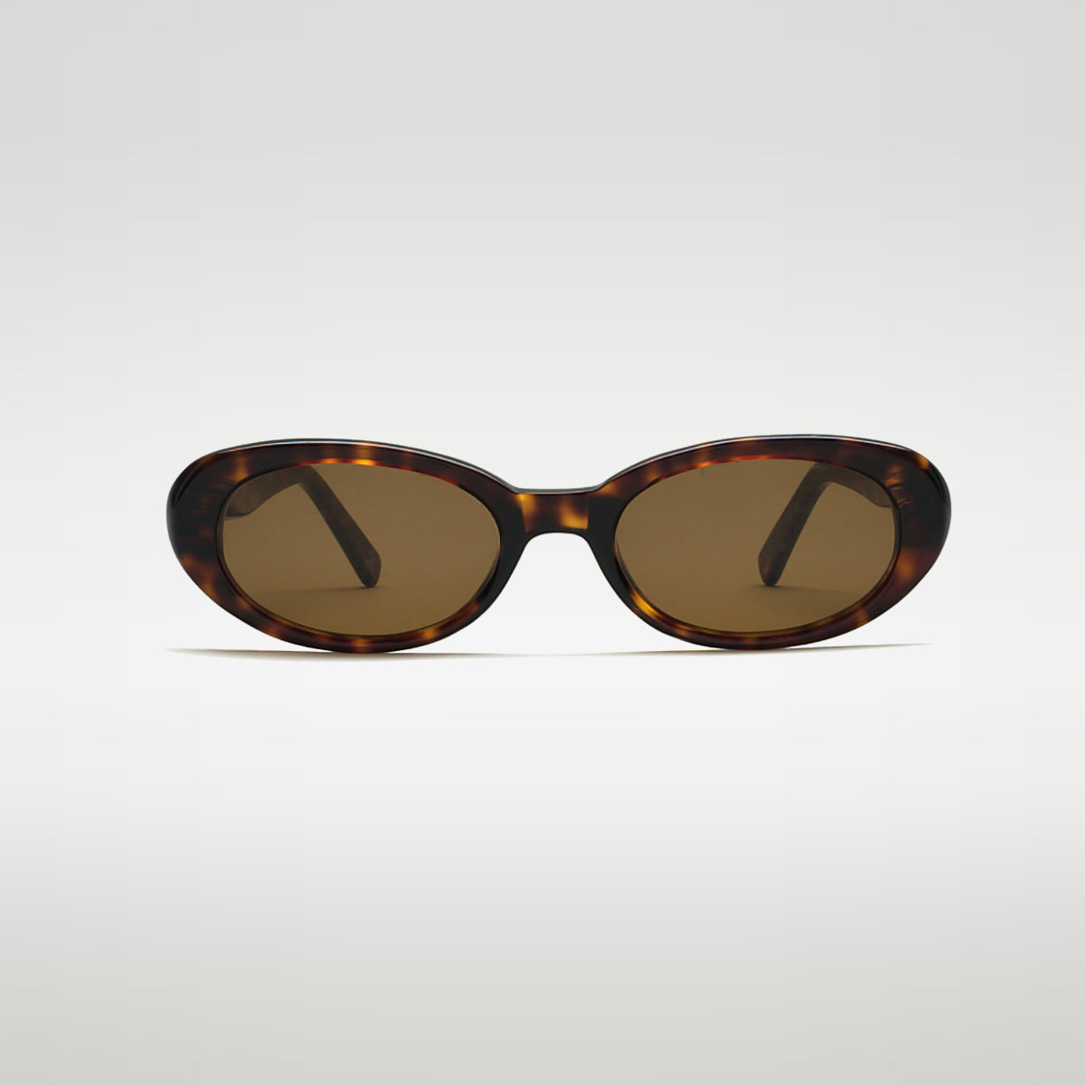 Mireye Emmy sunglasses in tortoise, front view.
