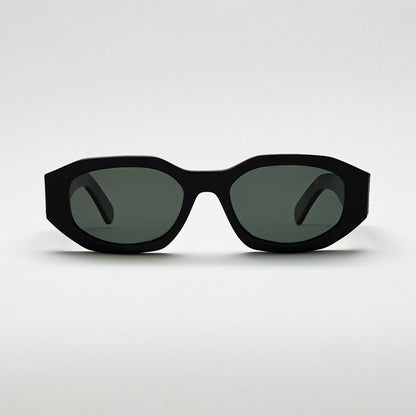 Mireye Kalahari sunglasses in black, front view.