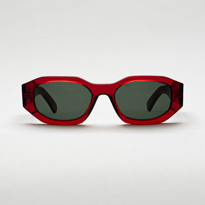 Mireye Kalahari sunglasses in cherry, front view.