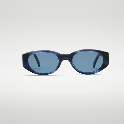 Mireye Noosa sunglasses in blue midnight, front view.