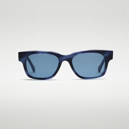 Mireye Roti sunglasses in blue, front view.