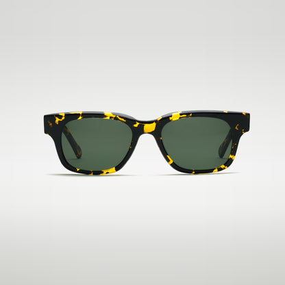 Mireye Roti sunglasses in eclipse tortoise, front view.