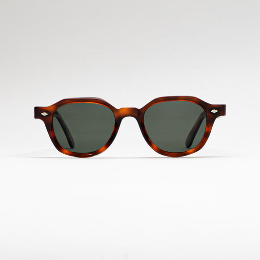 Mireye sunglasses in tortoise, front view.