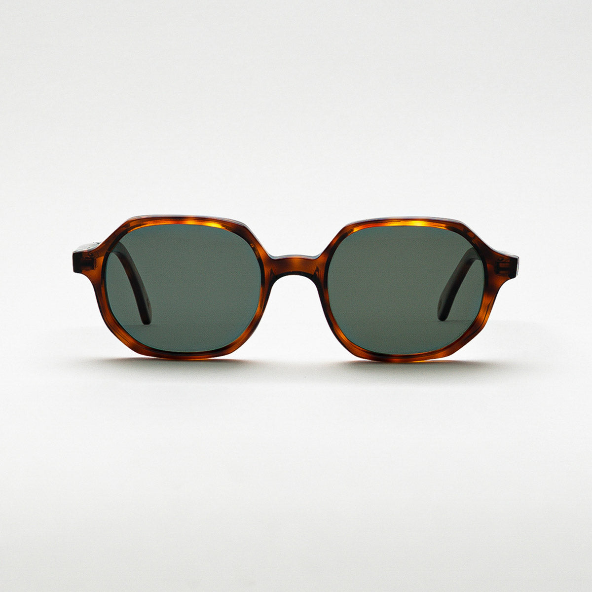 Mireye Zicattela sunglasses in tortoise, front view.