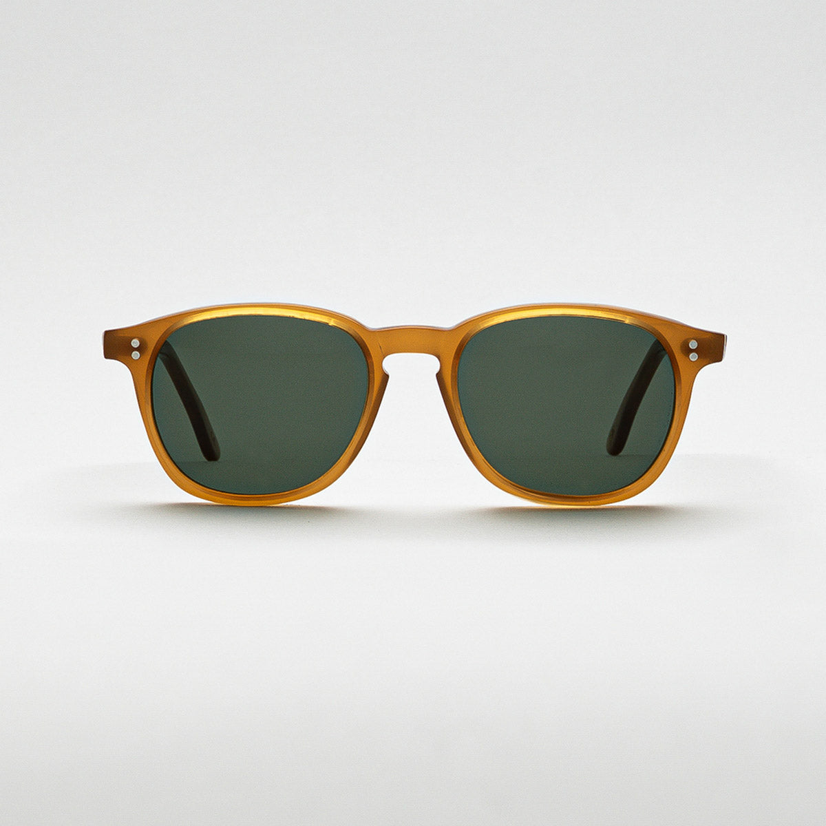 Mireye Water sunglasses in honey acetate with green Zeiss lenses, front view.