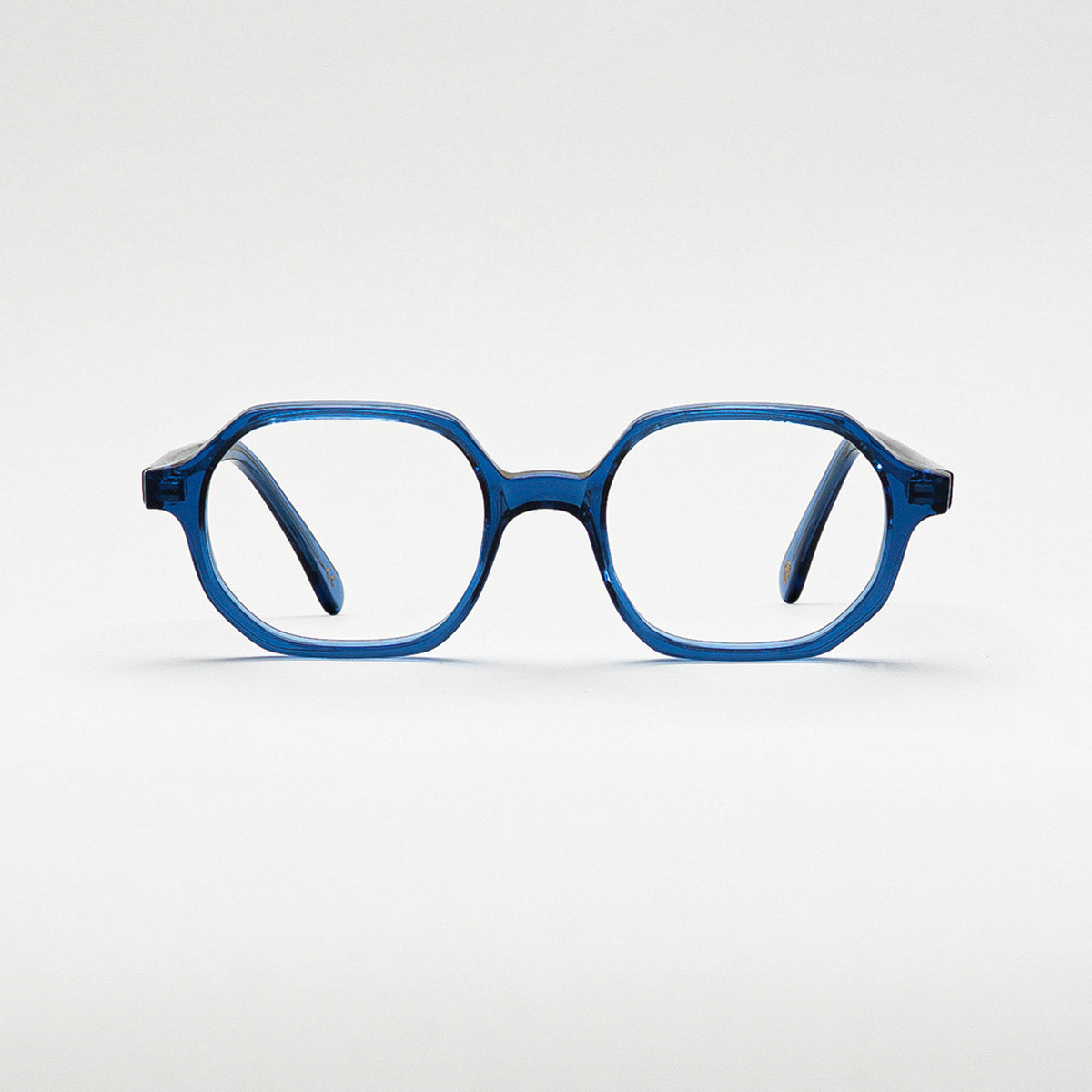 Front view of Zicatela Dark Blue Crystal optical frame